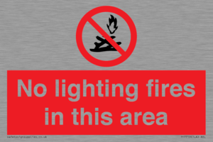 No lighting fires in this area