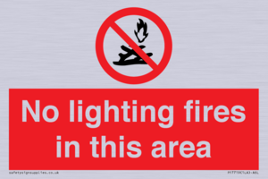 No lighting fires in this area