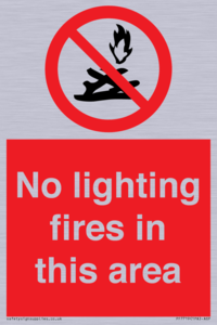 No lighting fires in this area