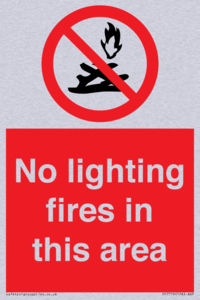 No lighting fires in this area