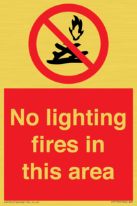 No lighting fires in this area