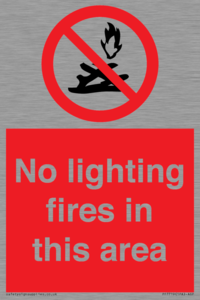 No lighting fires in this area