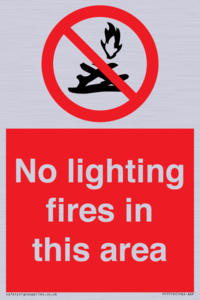 No lighting fires in this area