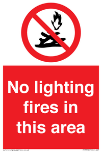 No lighting fires in this area