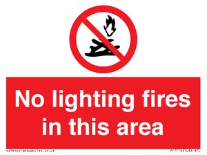 No lighting fires in this area