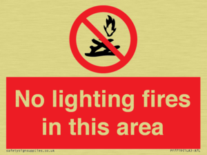No lighting fires in this area