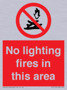 No lighting fires in this area