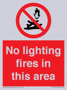 No lighting fires in this area