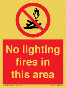 No lighting fires in this area
