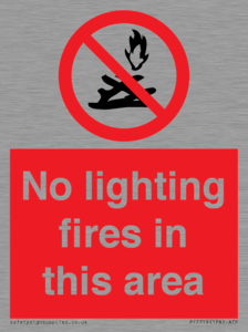 No lighting fires in this area
