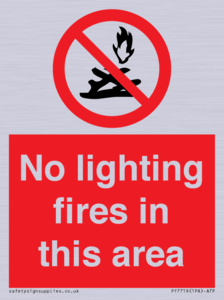 No lighting fires in this area