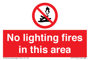 No lighting fires in this area