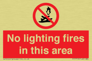 No lighting fires in this area