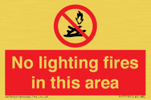 No lighting fires in this area