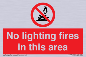 No lighting fires in this area