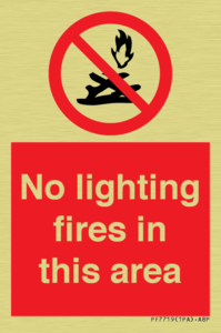 No lighting fires in this area