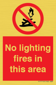 No lighting fires in this area