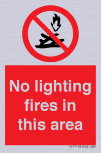 No lighting fires in this area