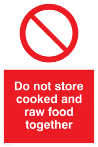 do not store cooked and raw food together
