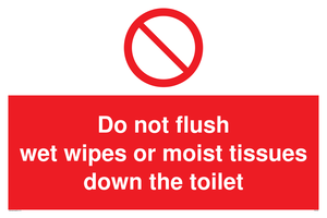 Do not flush wet wipes or moist tissues down the toilet
