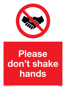Please don't shake hands