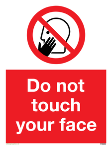 Do not touch face sign 