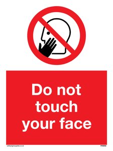Do not touch face sign 