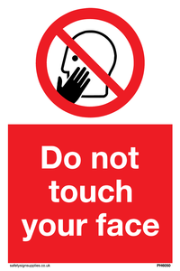 Do not touch face sign 