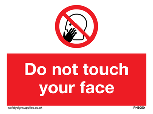 Do not touch face sign 