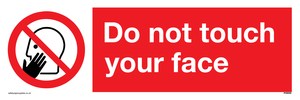 Do not touch face sign 
