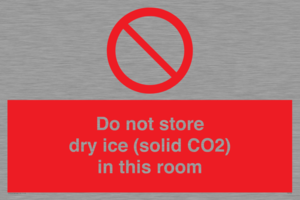 Do not store dry ice (solid CO2) in this room