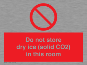 Do not store dry ice (solid CO2) in this room