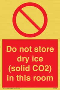 Do not store dry ice (solid CO2) in this room
