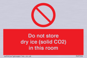 Do not store dry ice (solid CO2) in this room