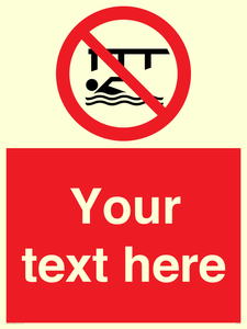 Custom Do not swim in the vicinity of piers