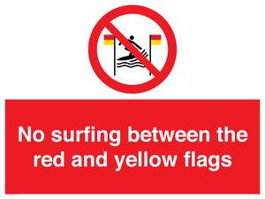 No surfing between the red and yellow flags