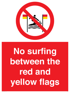 No surfing between the red and yellow flags