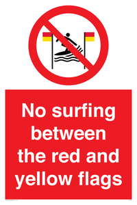 No surfing between the red and yellow flags