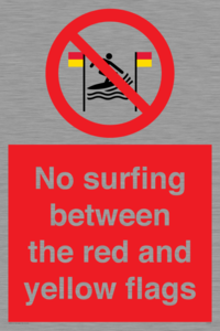 No surfing between the red and yellow flags