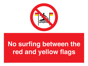 No surfing between the red and yellow flags