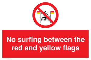 No surfing between the red and yellow flags