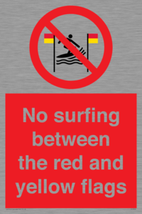 No surfing between the red and yellow flags