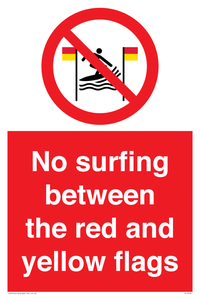 No surfing between the red and yellow flags