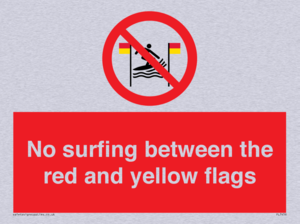 No surfing between the red and yellow flags