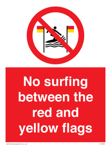 No surfing between the red and yellow flags
