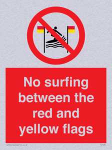 No surfing between the red and yellow flags