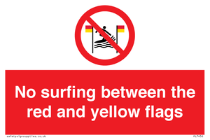 No surfing between the red and yellow flags