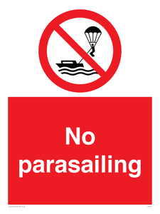 No parasailing