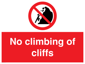 No climbing of cliffs
