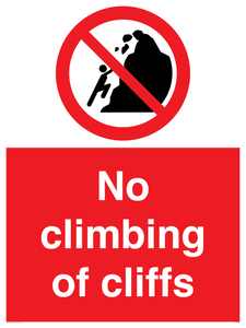 No climbing of cliffs